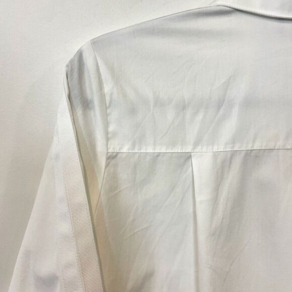 EMPORIO ARMANI Button-Up Shirt EU38 US2 XS White Grosgrain Trim - Picture 4 of 15